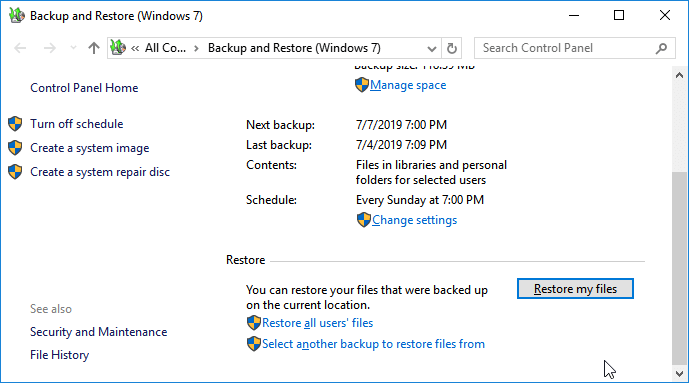 Restore Backup From Windows PC