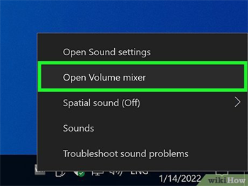 Open Volume mixer option 