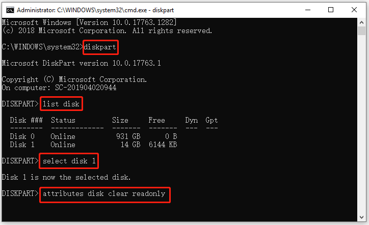 Remove Write Protection from USB Using DiskPart Utility