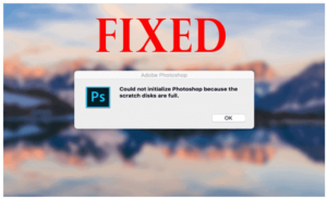 Could not initialize photoshop because of a disk error что делать