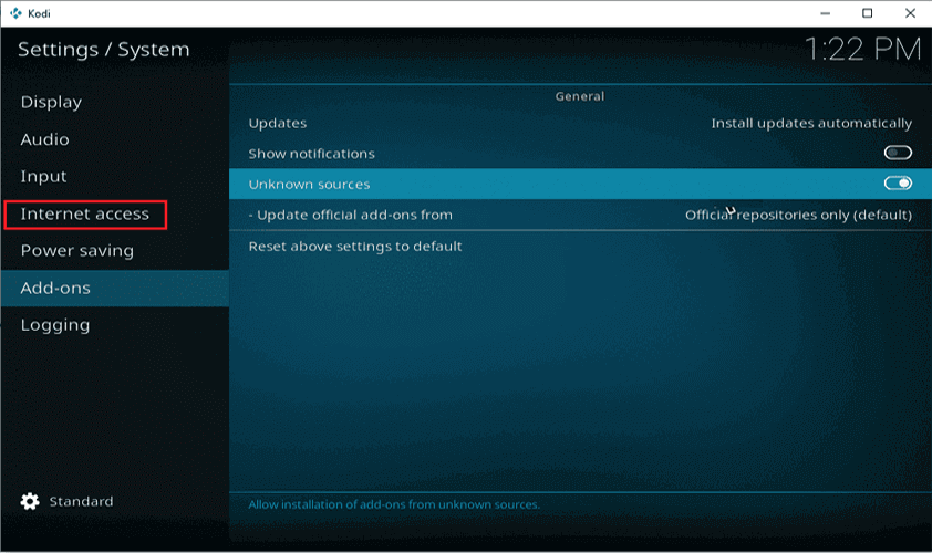 Kodi says cannot connect to network server