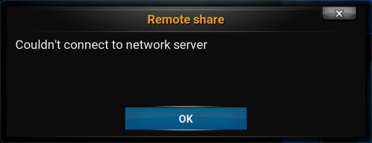 Kodi couldn't connect to network server