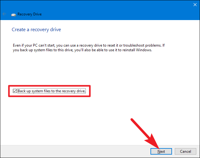 Create Windows 10 Recovery USB