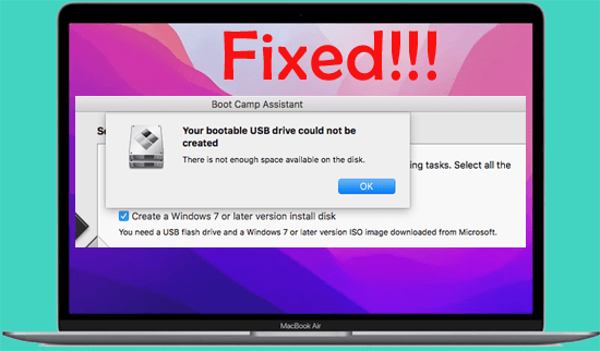 Your Bootable USB Drive Could Not Be Created