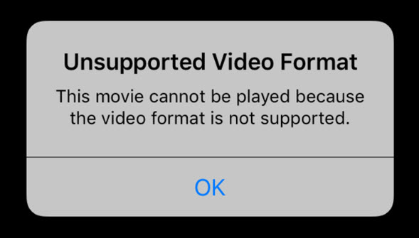 video format not supported