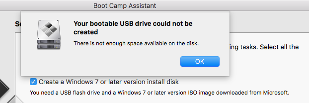 Your Bootable USB Drive Could Not Be Created